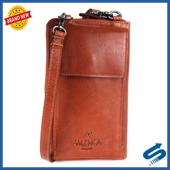 Genuine Leather Small Crossbody Bag with Adjustable Strap Cell Phone
